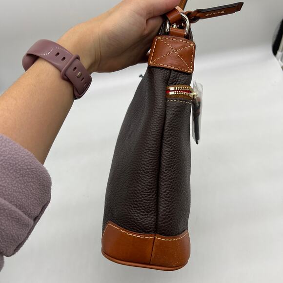 Dooney & Bourke Pebble Leather Crossbody Purse Brown T'moro - Picture 8 of 10